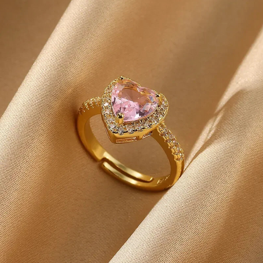 Anillo Corazon de Cristal