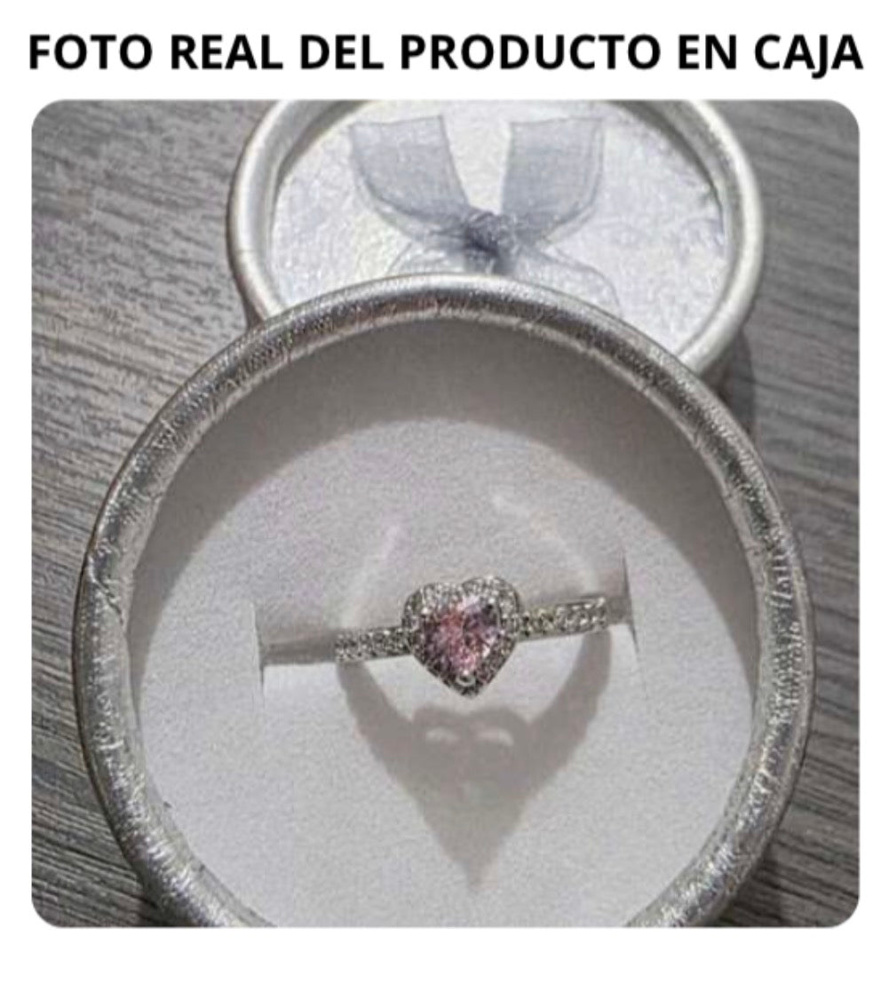 Anillo Corazon de Cristal